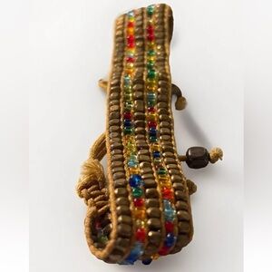 Handmade Rainbow Glass Beaded Wrap Bracelet